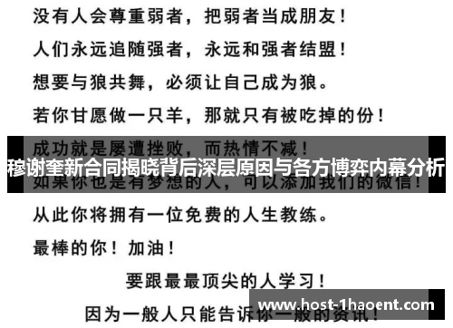 穆谢奎新合同揭晓背后深层原因与各方博弈内幕分析